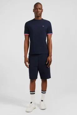 T-Shirt Manches Courtes Bleu Marine Avec Logo Reliefe