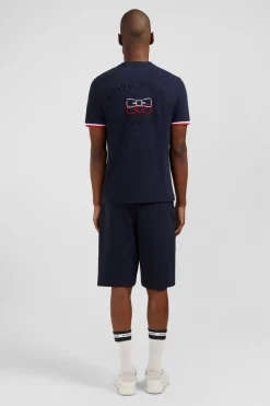 T-Shirt Manches Courtes Bleu Marine Avec Logo Reliefe