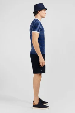 T-Shirt Manches Courtes Bleu Raye