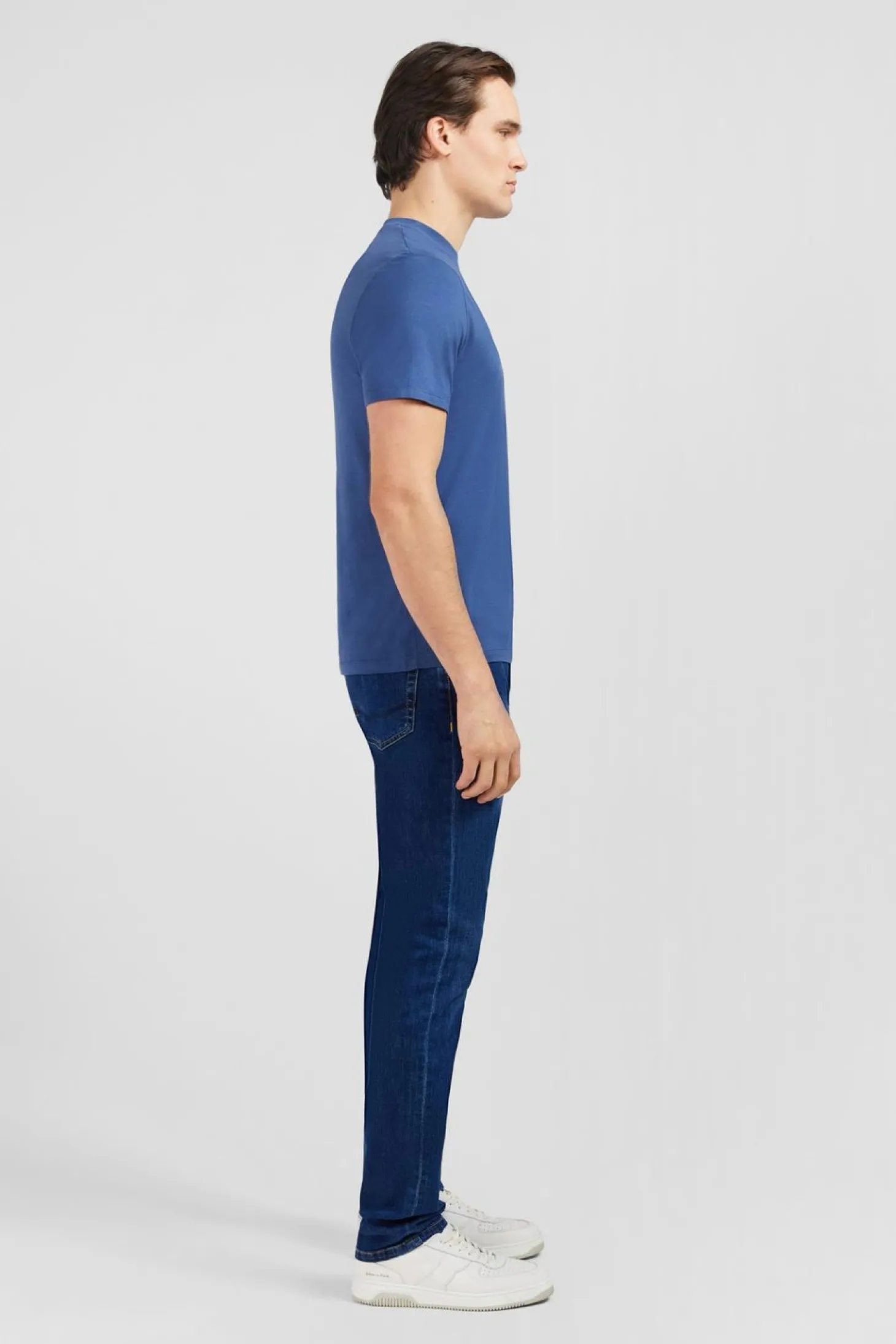 T-Shirt Manches Courtes Bleu Uni