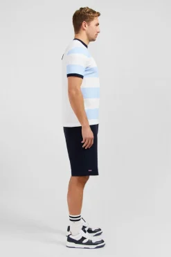 T-Shirt Manches Courtes Cercle Ciel Et Blanc En Coton