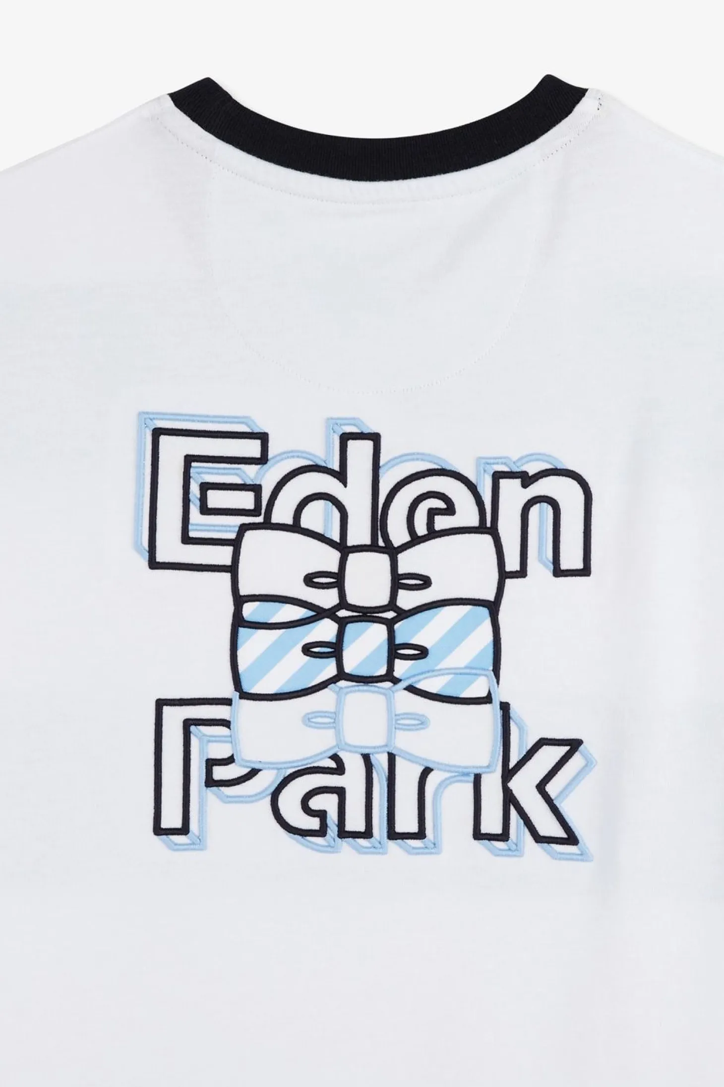 T-Shirt Manches Courtes Cercle Ciel Et Blanc En Coton