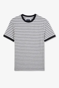 T-Shirt Manches Courtes Gris Raye