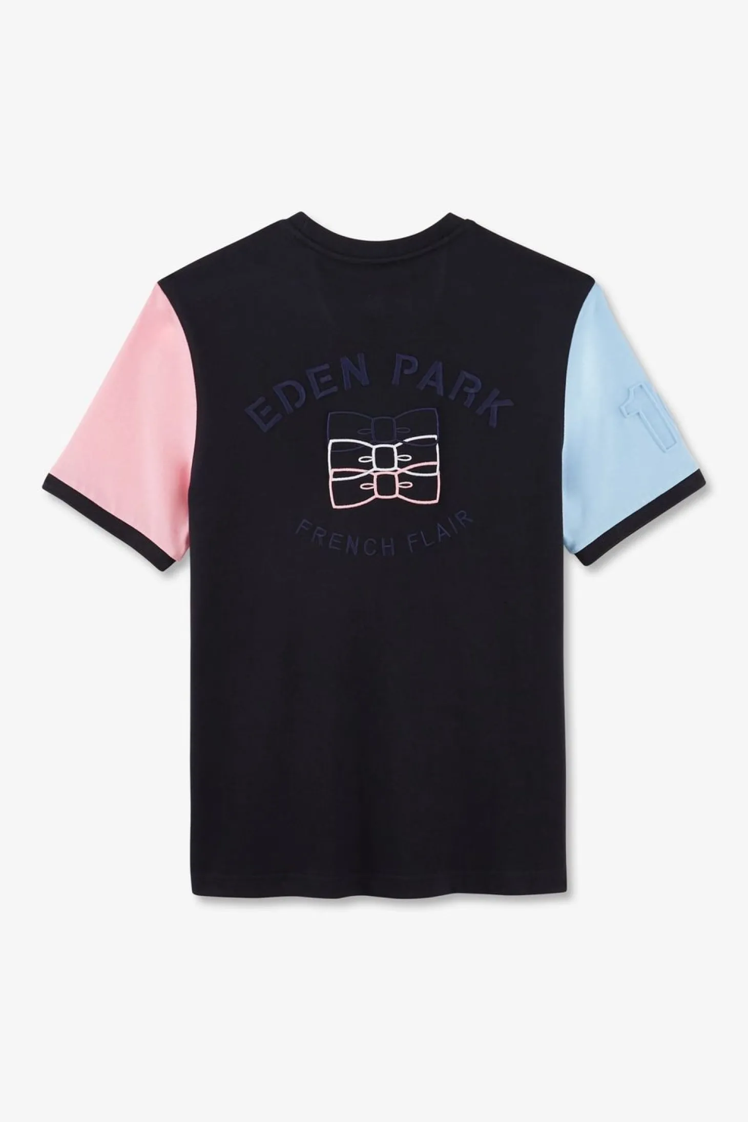 T-Shirt Manches Courtes Marine En Coton Details Embleme