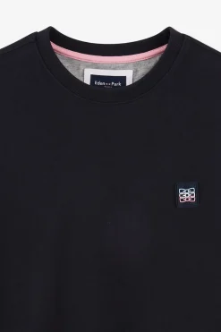T-Shirt Manches Courtes Marine En Coton Details Embleme