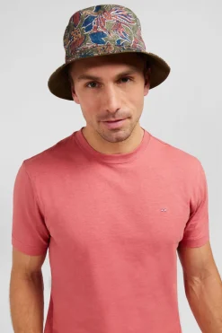 T-Shirt Manches Courtes Marron En Coton Et Lin