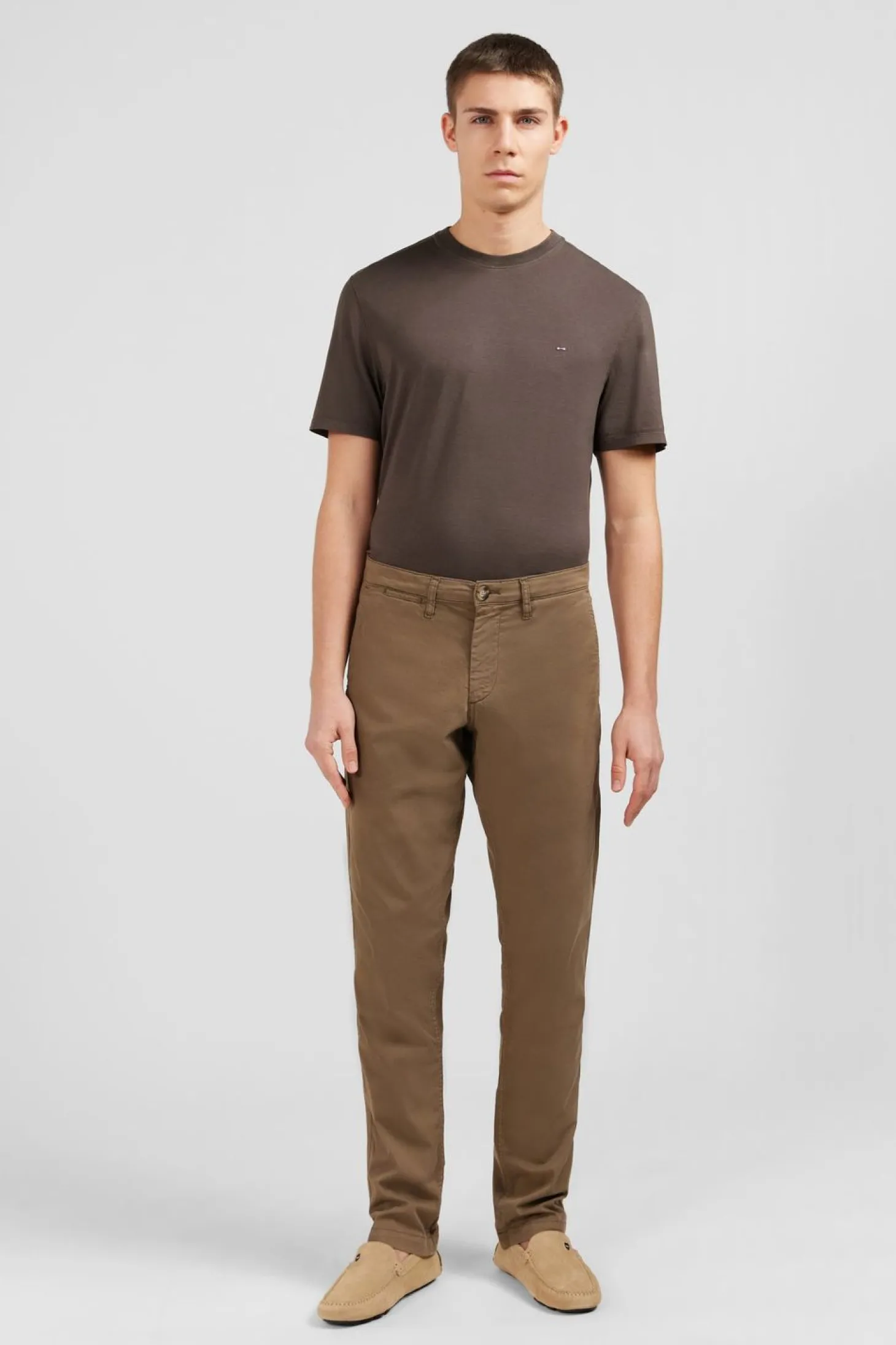 T-Shirt Manches Courtes Marron Uni