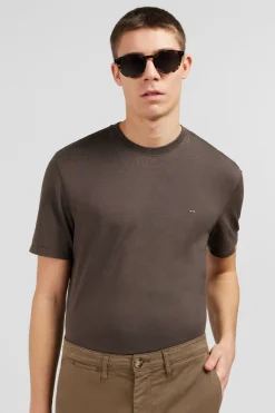 T-Shirt Manches Courtes Marron Uni