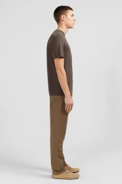 T-Shirt Manches Courtes Marron Uni