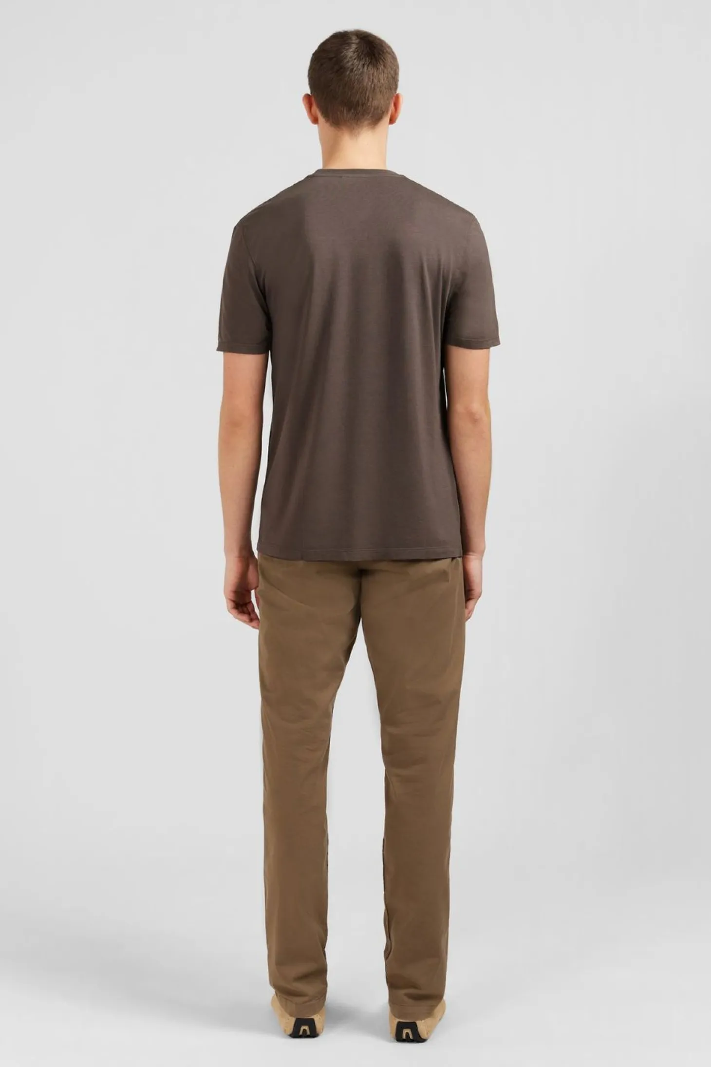 T-Shirt Manches Courtes Marron Uni