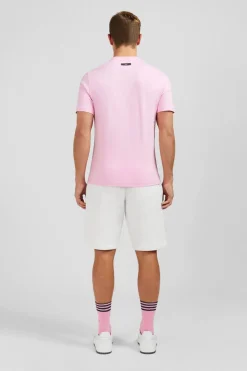 T-Shirt Manches Courtes Rose En Coton Serigraphie Eden Park