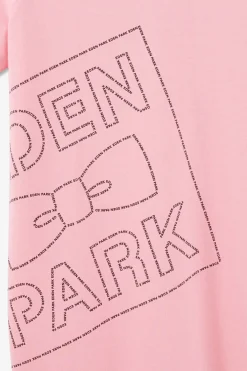 T-Shirt Manches Courtes Rose En Coton Serigraphie Eden Park