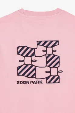 T-Shirt Manches Courtes Rose En Coton Embleme Noeud Papillon