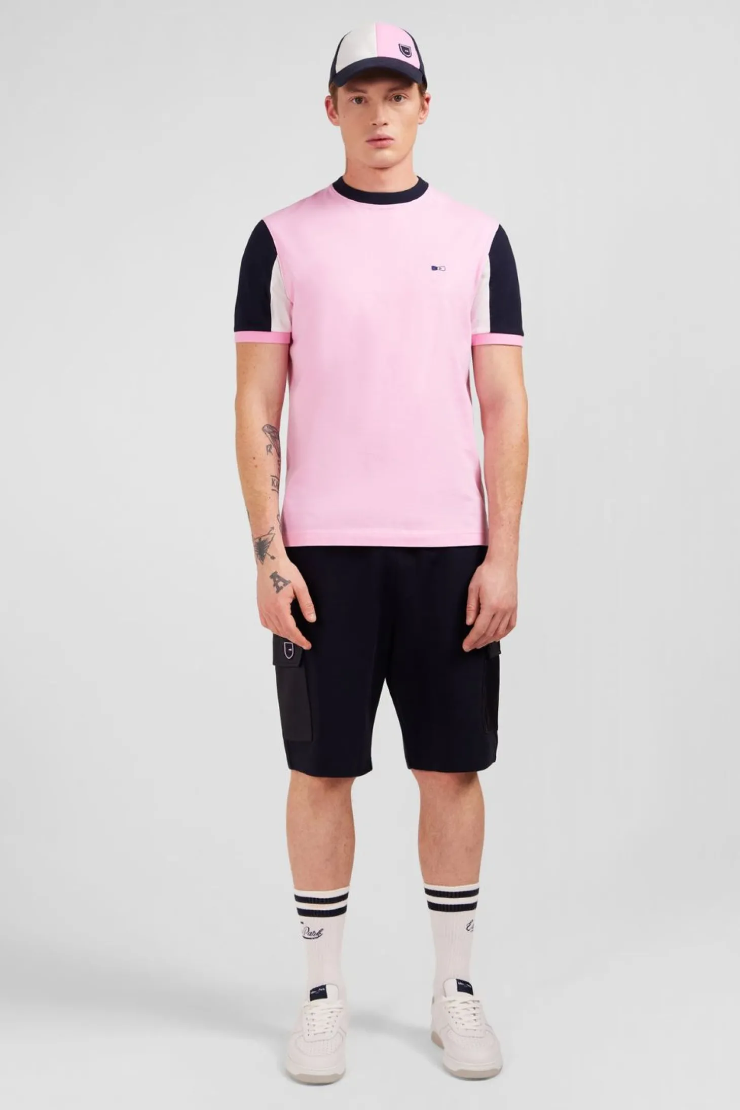 T-Shirt Manches Courtes Rose En Coton Broderie Numero 10