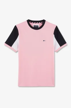 T-Shirt Manches Courtes Rose En Coton Broderie Numero 10