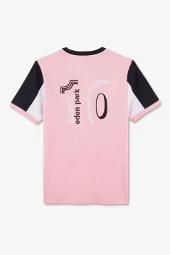 T-Shirt Manches Courtes Rose En Coton Broderie Numero 10