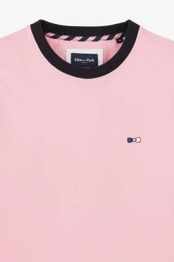 T-Shirt Manches Courtes Rose En Coton Broderie Numero 10