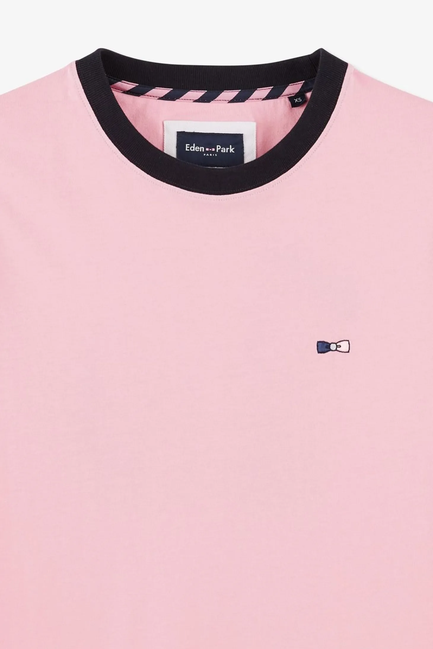 T-Shirt Manches Courtes Rose En Coton Broderie Numero 10