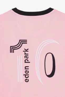 T-Shirt Manches Courtes Rose En Coton Broderie Numero 10