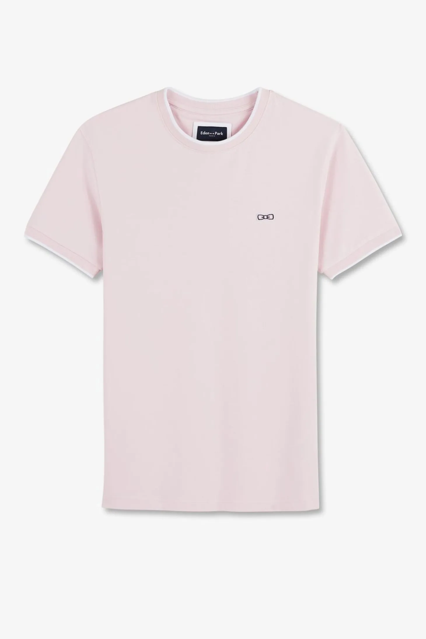 T-Shirt Manches Courtes Uni Rose En Coton Stretch