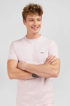 T-Shirt Manches Courtes Uni Rose En Coton Stretch