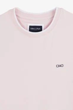 T-Shirt Manches Courtes Uni Rose En Coton Stretch