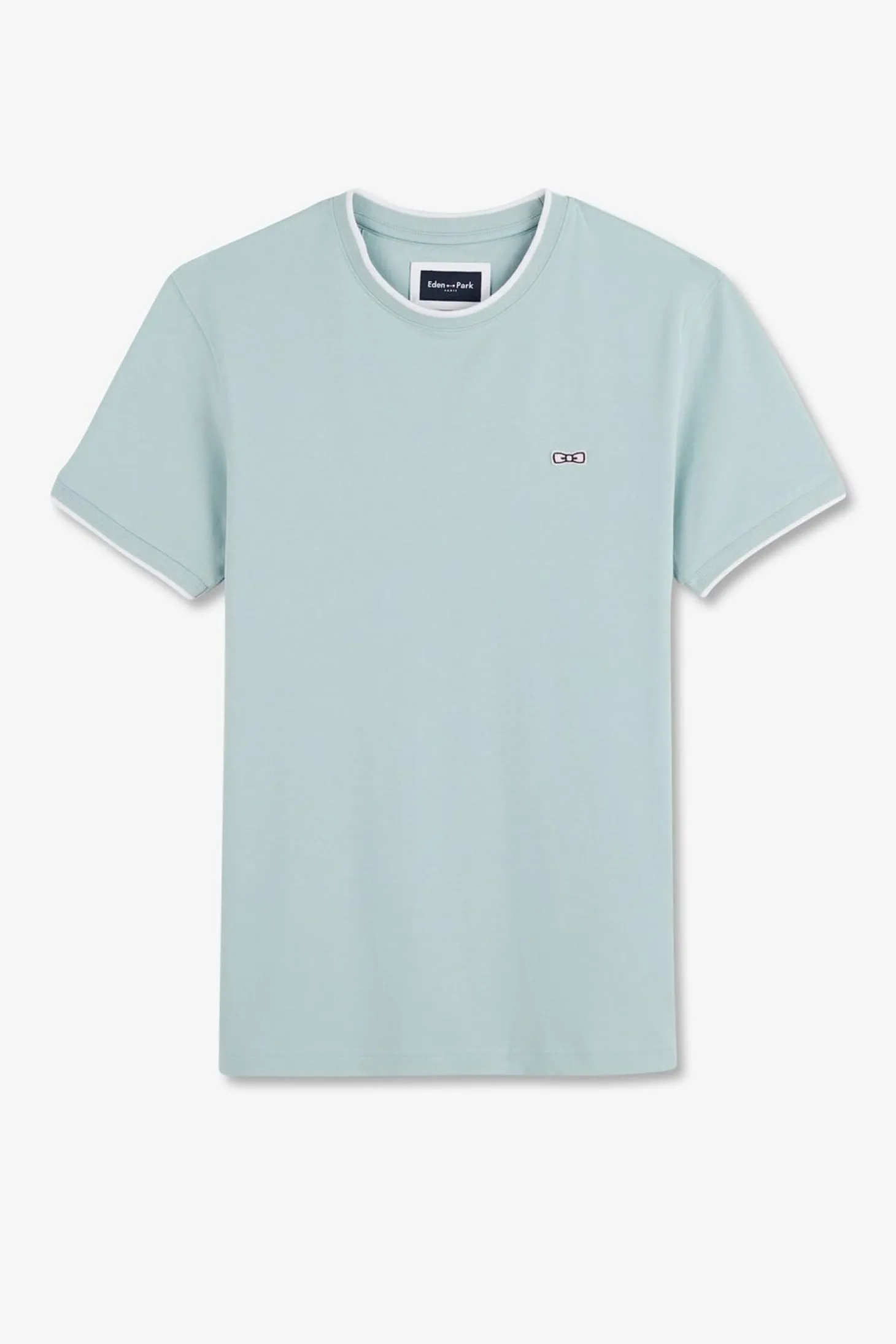T-Shirt Manches Courtes Uni Vert En Coton Stretch