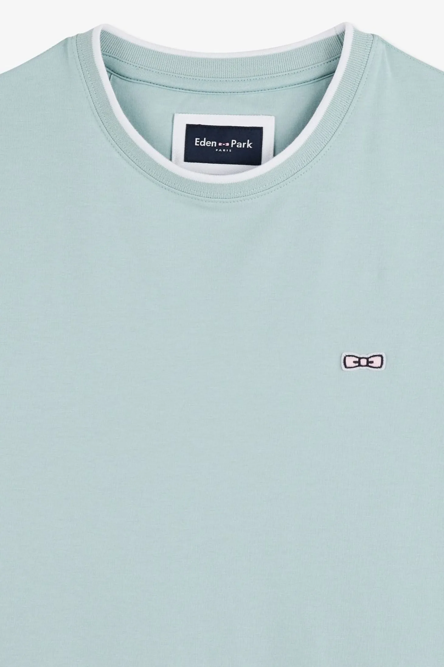 T-Shirt Manches Courtes Uni Vert En Coton Stretch
