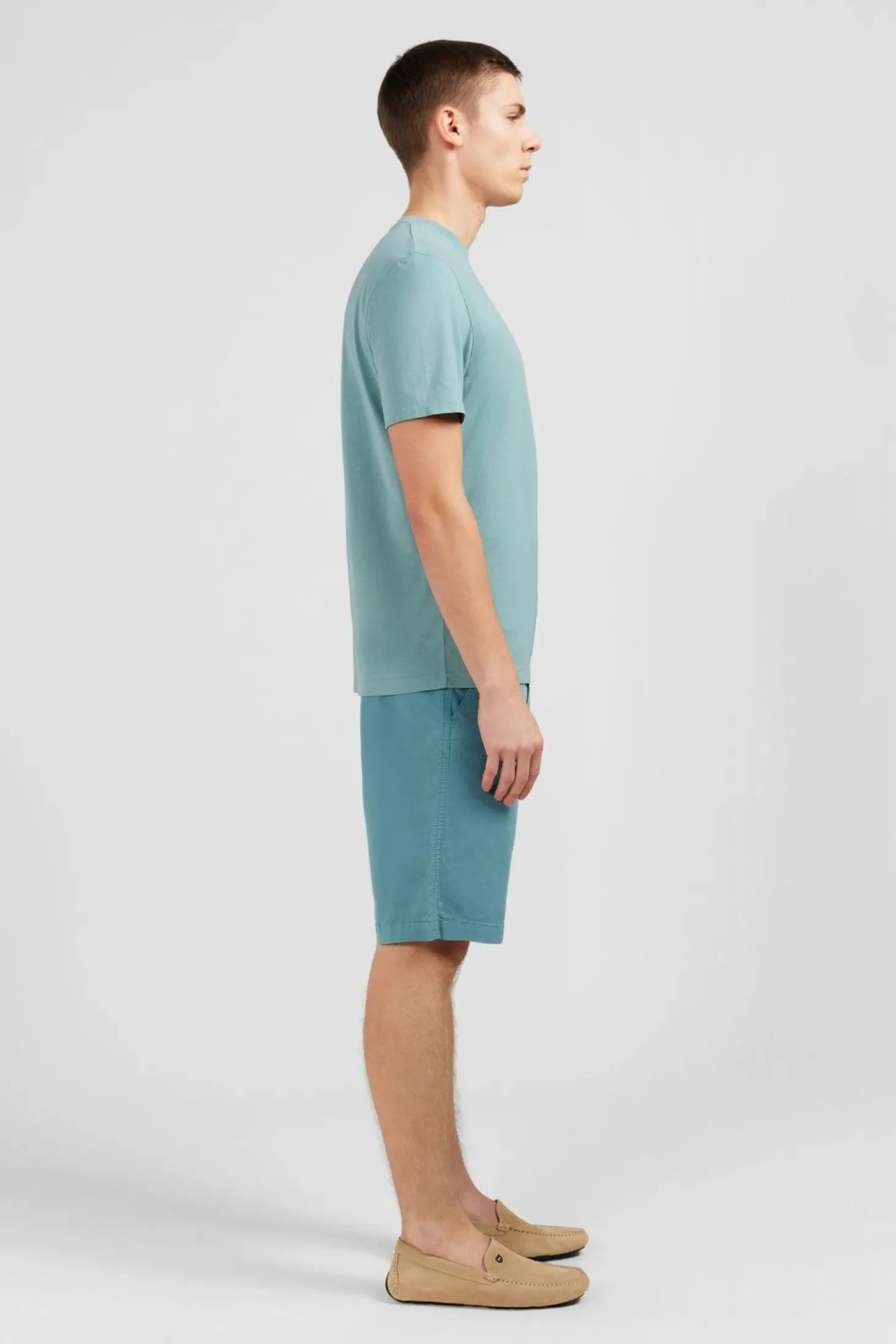 T-Shirt Manches Courtes Vert Uni