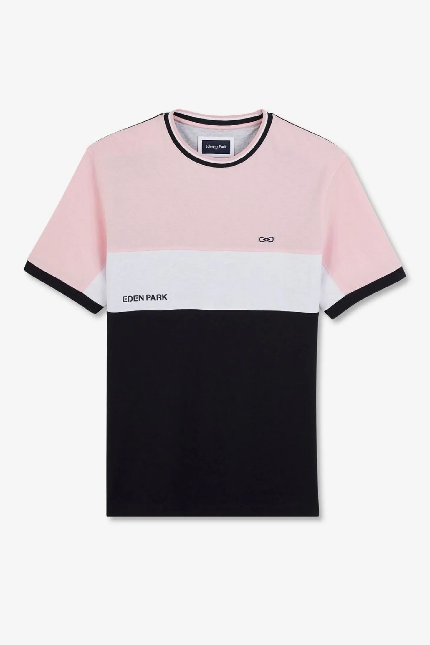 T-Shirt Rose Colorblock A Manches Courtes