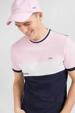 T-Shirt Rose Colorblock A Manches Courtes