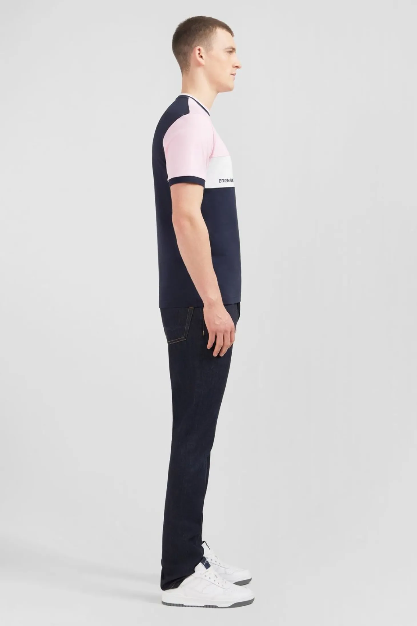 T-Shirt Rose Colorblock A Manches Courtes