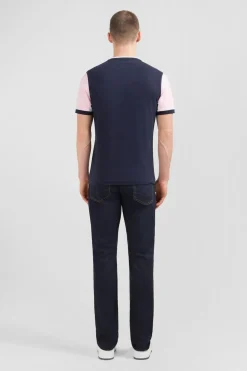 T-Shirt Rose Colorblock A Manches Courtes