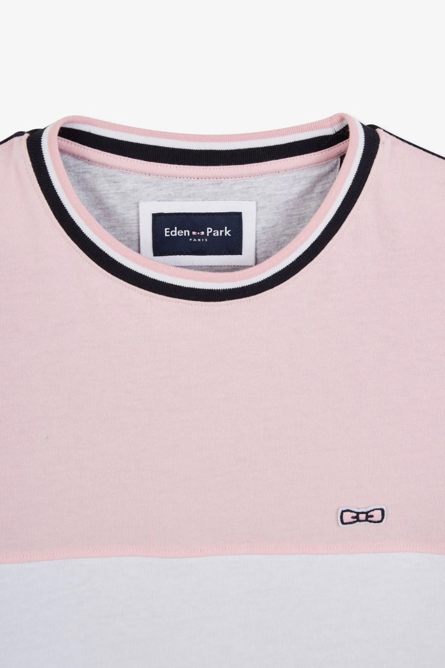 T-Shirt Rose Colorblock A Manches Courtes