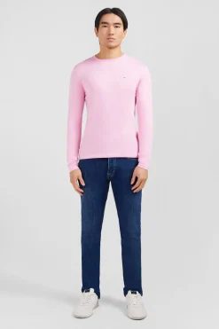 T-Shirt Rose Col Rond A Manches Longues