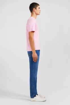 T-Shirt Rose Col Rond A Manches Courtes