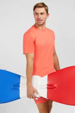T-Shirt Rose Saumon A Manches Courtes