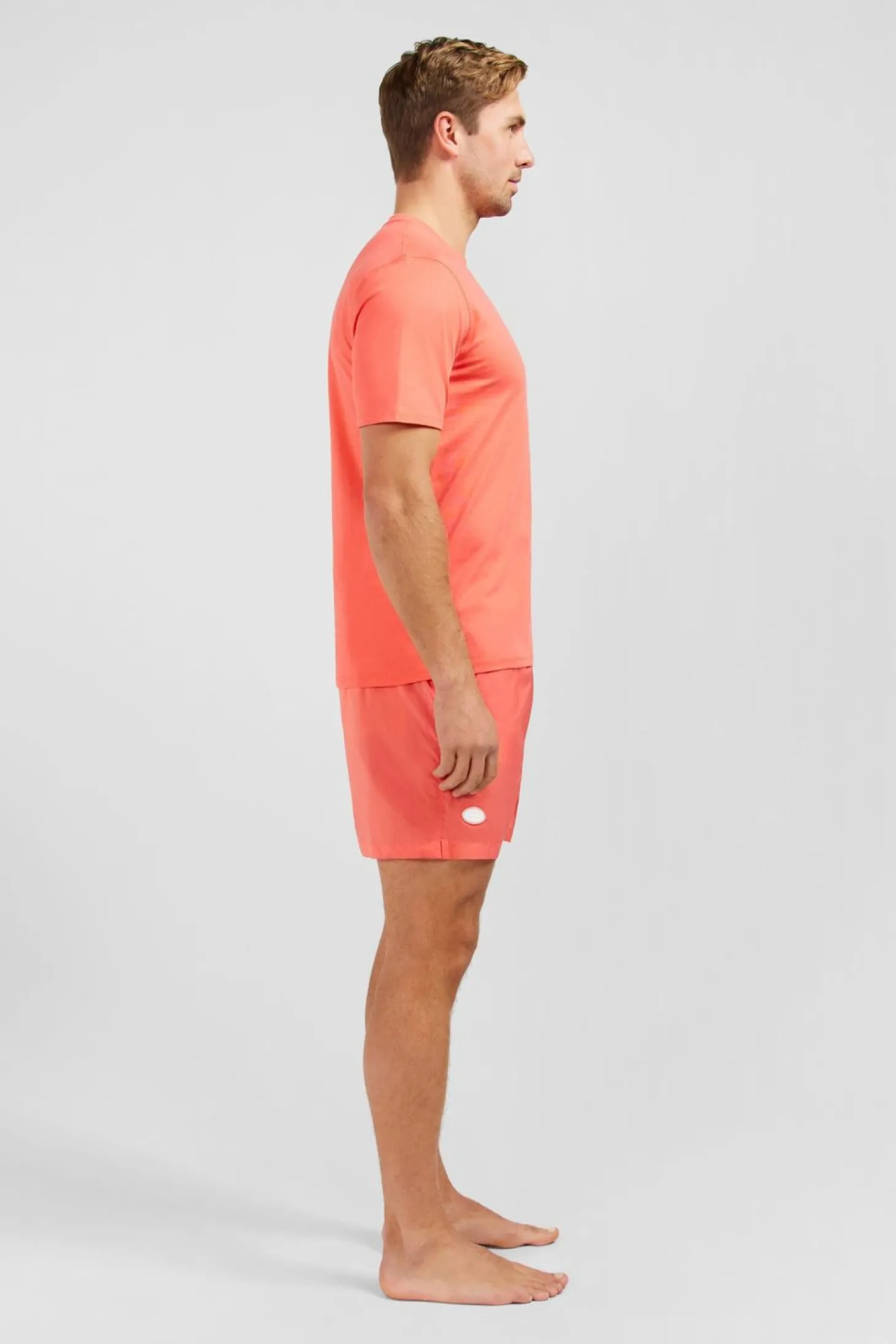 T-Shirt Rose Saumon A Manches Courtes