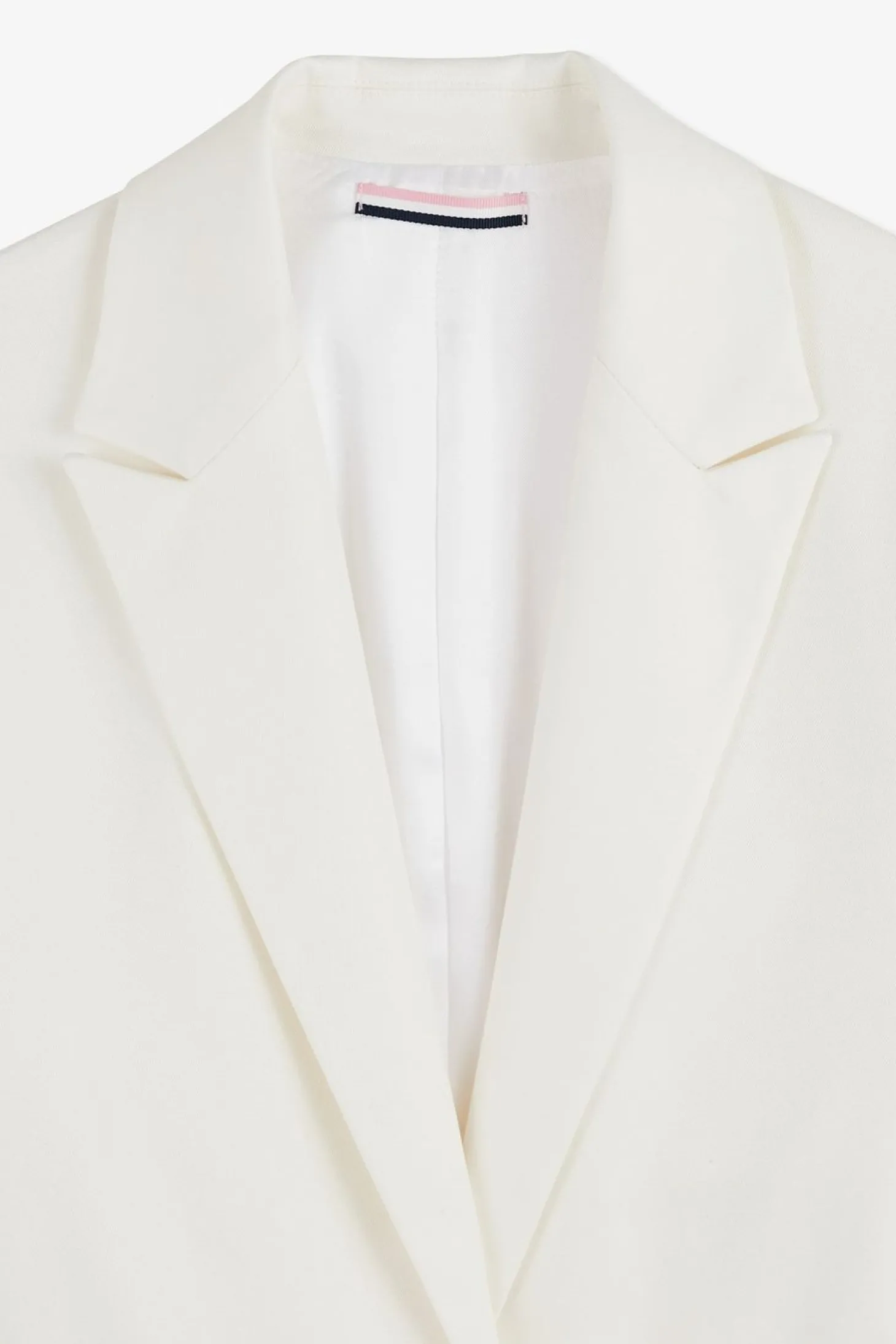 Veste Blazer Ecrue Ceinturee En Coton Stretch